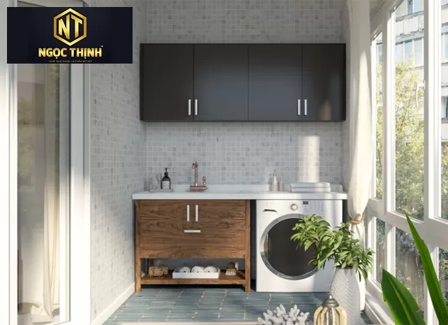 TỦ MÁY GIẶT KẾ HỢP TỦ TIỆN LỢI GỌN GÀNG ĐA NĂNG MẪU 18